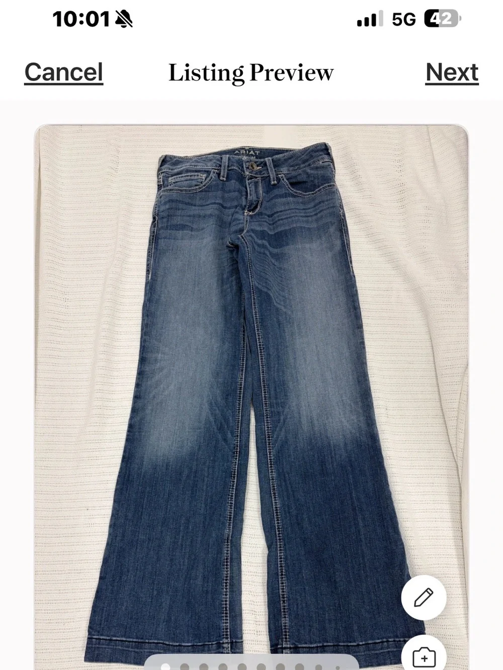 Ariat Denim Trouser Flare Blue Jeans Size 29R 10021883